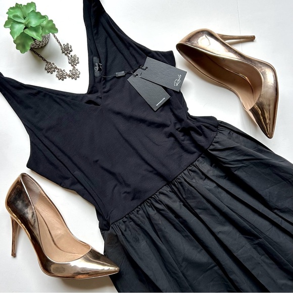 Rails Franca Jersey Sleeveless Midi Dress Black Size L NWT - Picture 2 of 14